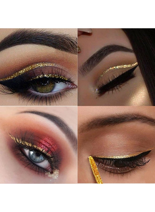 Rosarden Glitter Eyeliner Liquid, Gold Glitter Eyeliner, Longlasting Waterproof Quickdrying Metallic Shimmer Glitter Liner, Ultrafine Tip Sparkle Eyeliner For Multi Dimensional Eye Makeup - Image 3