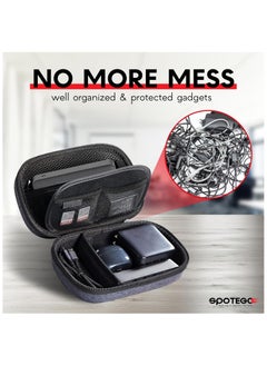 SPOTEGO Electronics Bag, Tech Accessories Case, Organizer Case for Travel Electronics, Water-Resistant Shockproof Organizer Pouch Compatible with Charger, Charging Cables, Flash Drive, Headphones  - Image 2