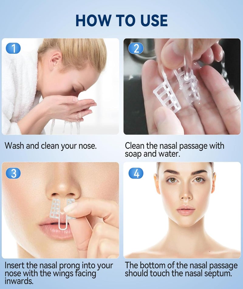 RupeeRise 8 Pcs Anti Snoring Device - Silicon Nose Clip Snoring Stopper Anti Snore Reusable Device for a Peaceful Night's Sleep, Snore Free Nose Clip for Men & Women - Image 3