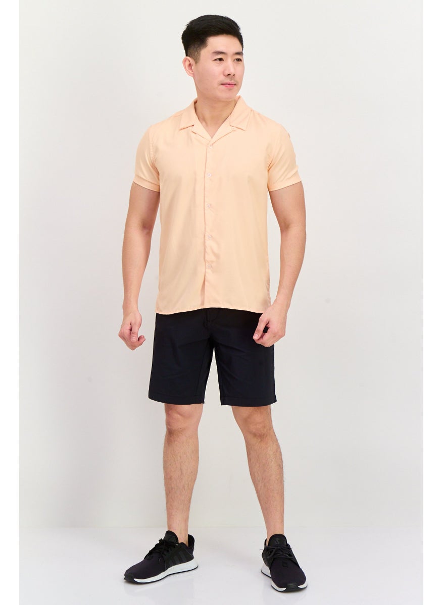 Modern Culture Men Regular Fit Short Sleeves Solid Casual Shirt, Dusty Pink  - Image 2