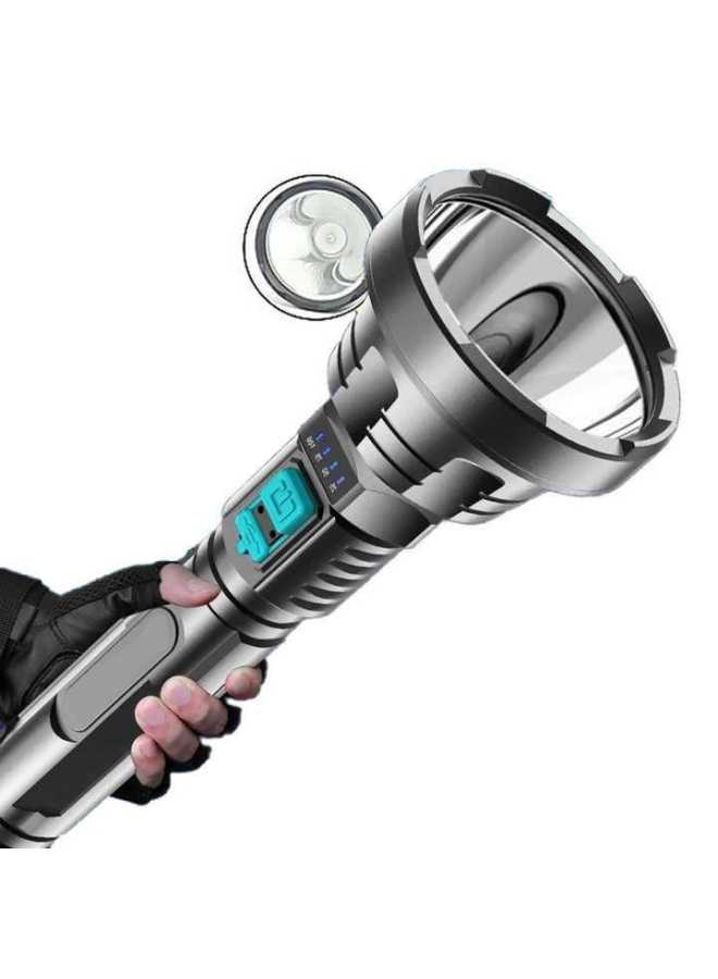 LED Flashlight Highlight Multi-function USB Charging Power Display Outdoor Remote Portable Hand-held Flashlight 