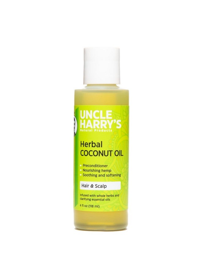 Uncle Harry's Herbal Coconut Oil for Hair and Scalp | Nourshing Moisturizing Softening | Revitalizing Growth for All Hair Types | with Organic Herbs 4oz - Image 1
