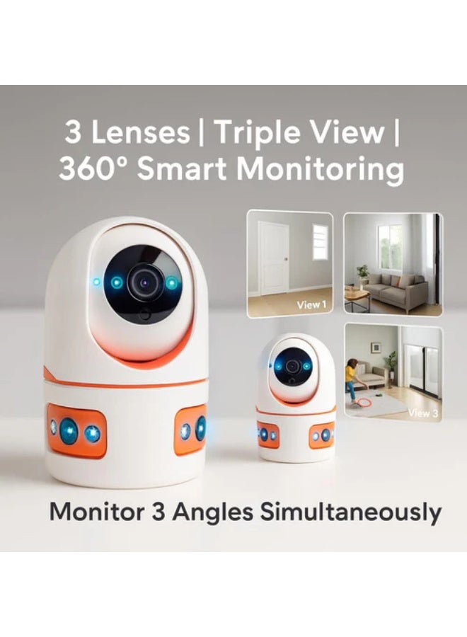 CRONY JF3M Wireless Security Camera Triple Lens PTZ WiFi Indoor Outdoor Home Surveillance 6MP Night Vision Motion Detection - Image 5