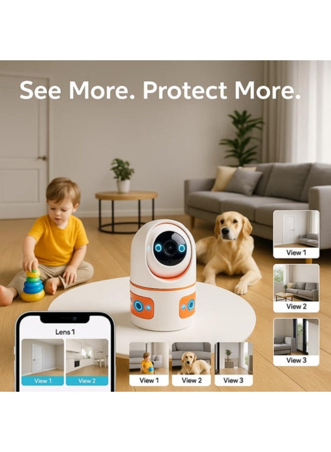 CRONY JF3M Wireless Security Camera Triple Lens PTZ WiFi Indoor Outdoor Home Surveillance 6MP Night Vision Motion Detection - Image 2