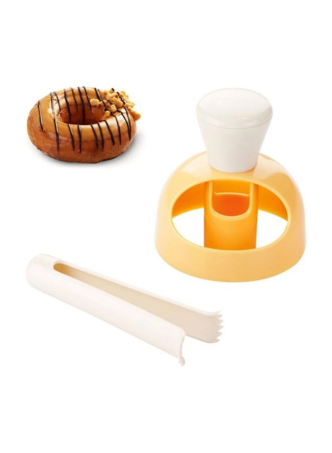 قالب كعكة الدونات مع كماشة غمس، قالب ختم بسكويت الدونات DIY، قالب صانع الدونات للحلويات للخبز في المطبخ - Image 1