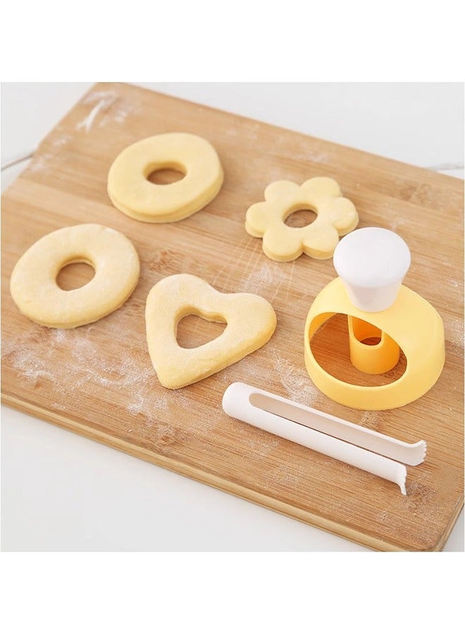 قالب كعكة الدونات مع كماشة غمس، قالب ختم بسكويت الدونات DIY، قالب صانع الدونات للحلويات للخبز في المطبخ - Image 5