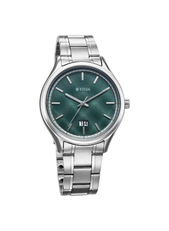 تيتان Men Analog Display Watch With Silver Stainless Steel Strap - 10033SM03