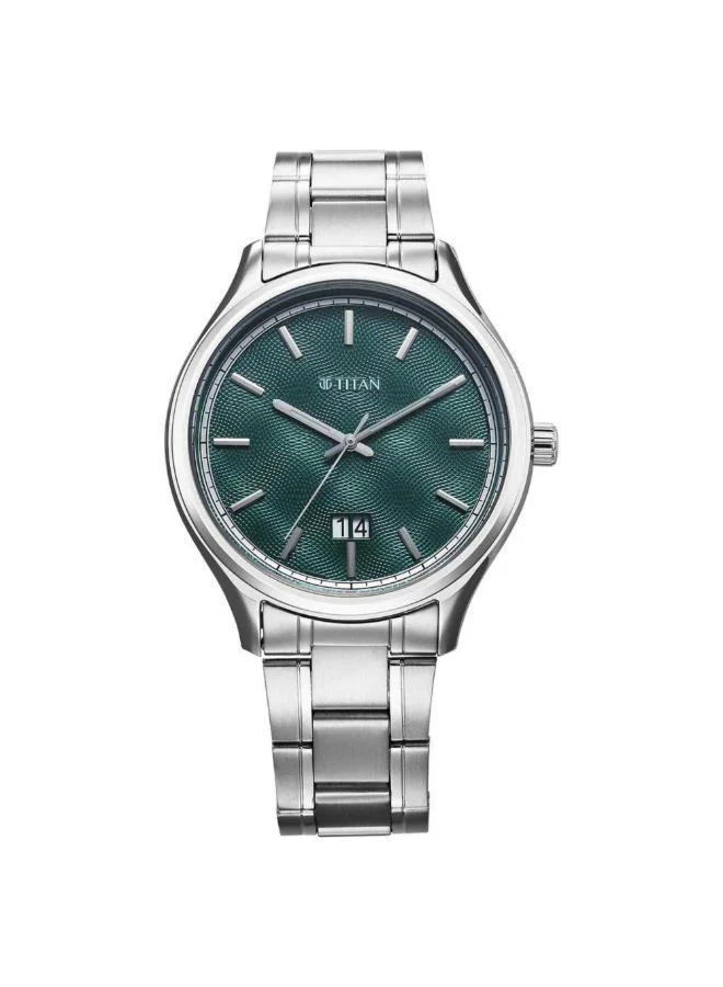 تيتان Men Analog Display Watch With Silver Stainless Steel Strap - 10033SM03