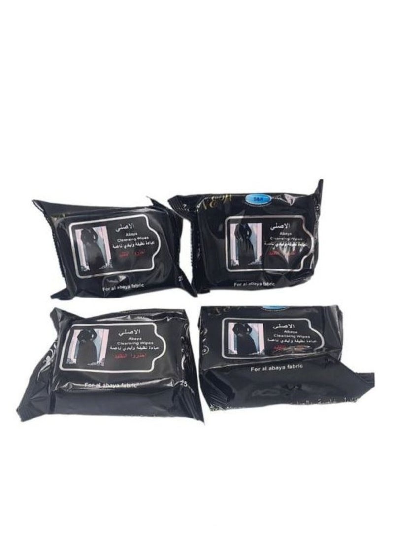 مناديل مبللة لتنظيف العبايات مكونة من 4عبوات تحتوي كل عبوه على ١٠ مناديل - Image 2