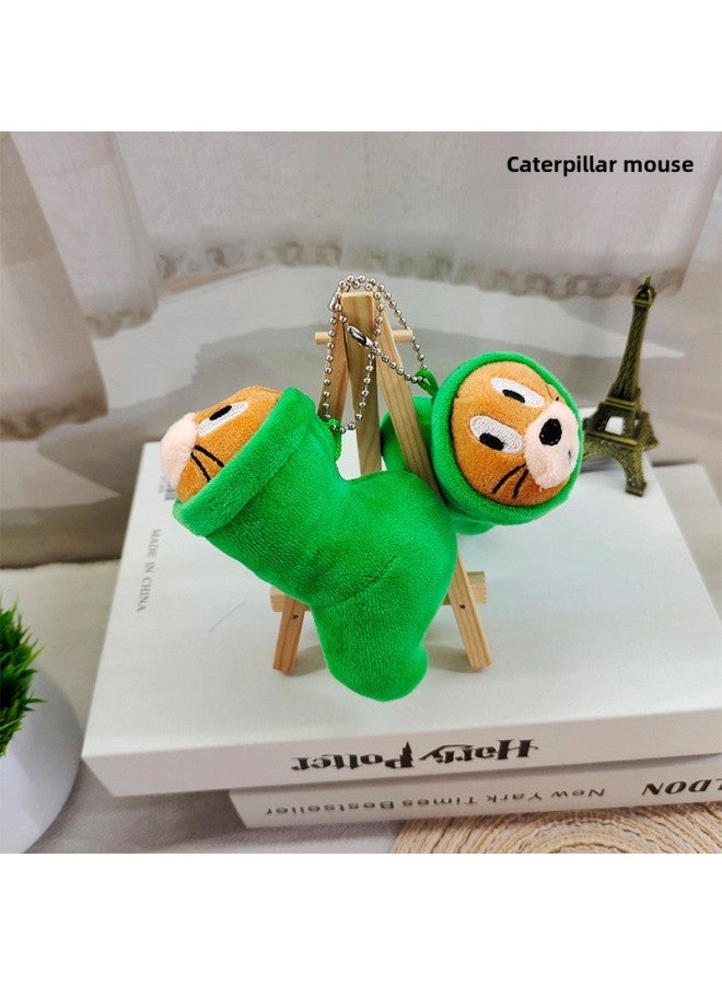 Cute Genuine Mouse Caterpillar Bag Pendant Birthday Gift Valentine's Day Gift Plush Doll Pendant Hanging Ornaments-Specifications:No Specifications-Color:Caterpillar Jerry One - Image 1
