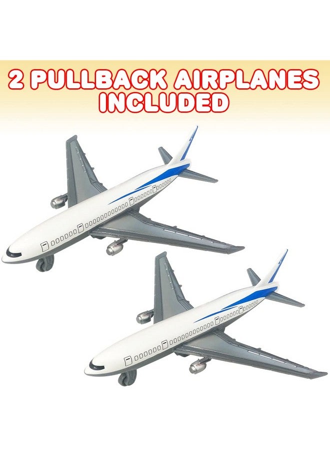 ArtCreativity ArtCreativity Pullback Airplane Toys for Boys and Girls, Set of 2, Diecast 5 Inch Pull Back Plane Toys for Kids, Great Birthday Party Favors for Children, Goodie Bag Fillers, Gift Idea  - Image 2