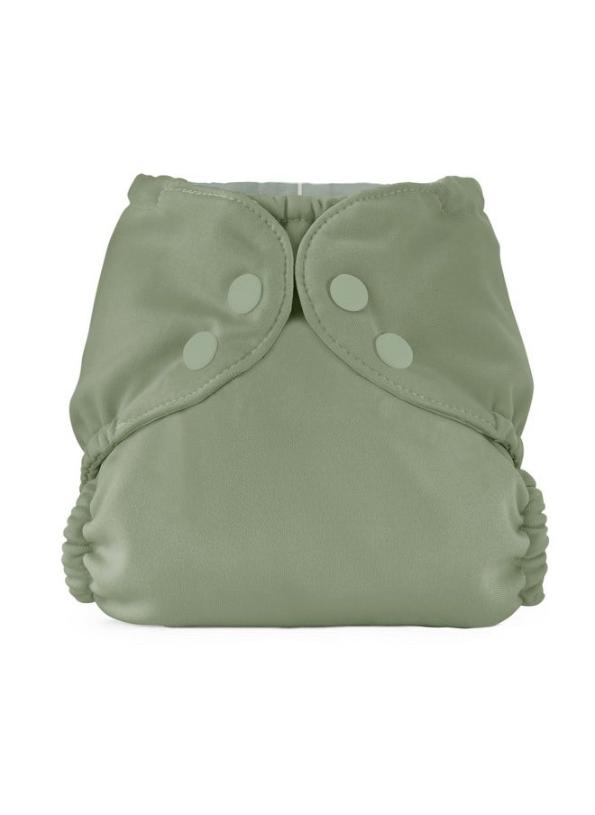 Esembly - Cloth Diaper Outer Waterproof Cloth Diaper Cover Swim Diaper Leak Proof And Breathable Layer Over Prefolds Flats Or Fitteds Reusable Diaper With Snap Closure Size 2 (18 35Lbs) Aloe - Image 1