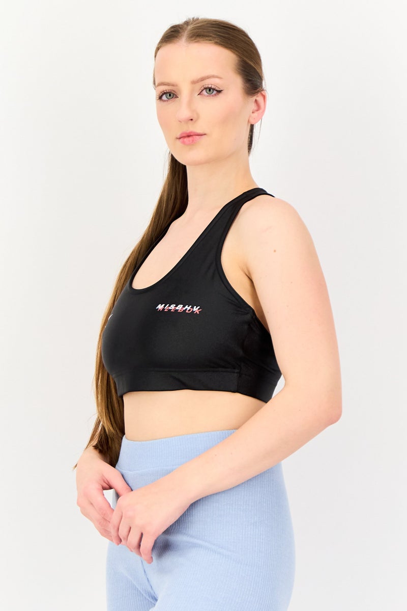 Reebok x Misbhv Women Non Padded Brand Logo Training Sports Bra, Black - Image 4