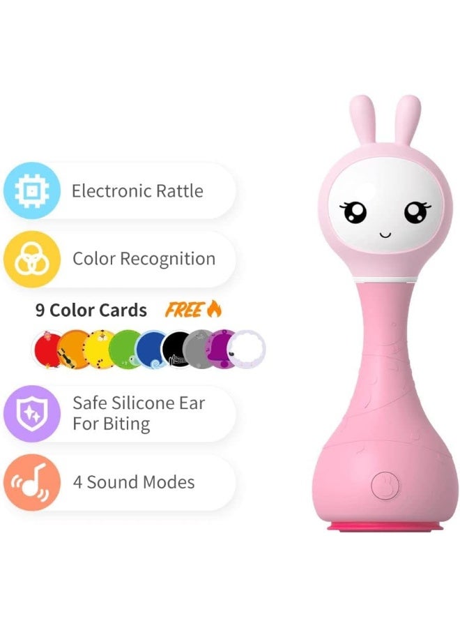alilo Smarty Shake & Tell Rattle, R1 - Smarty Pink | Shake & Tell Rattle, Music, Stories, & Color Learning For Babies | Hi-Fi Sound, Light-Up Ears, Usb Charging | 0+ - Image 2