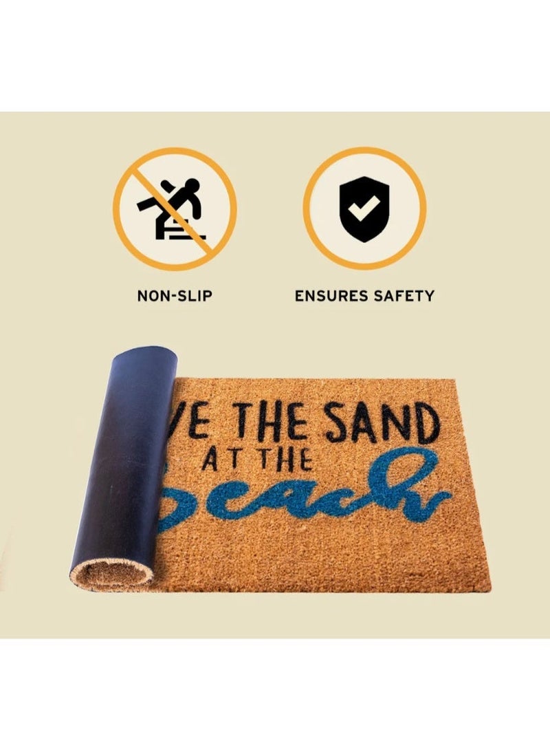 Greetfleets Funny Doormat – “Leave the Sand at the Beach” – 60x40 cm Coir Entrance Mat | Non-Slip | Indoor/Outdoor Front Door Mat | Home, Patio & Balcony Welcome Mat - Image 5