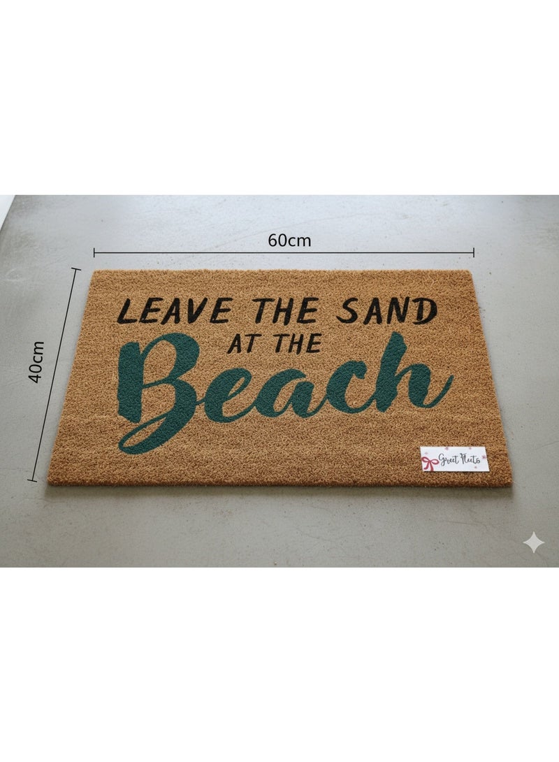 Greetfleets Funny Doormat – “Leave the Sand at the Beach” – 60x40 cm Coir Entrance Mat | Non-Slip | Indoor/Outdoor Front Door Mat | Home, Patio & Balcony Welcome Mat - Image 4