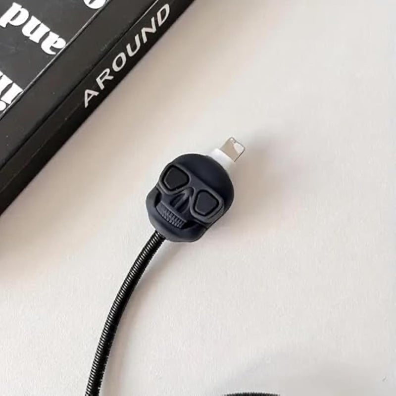 CERLINK Cable Protector with 3D Cute Pattern for iPhone Charger only 18W & 20W, Data Charging Cable Wire Saver Protective Cable Cover Full Protection Cable Sleeve (Skull) - Image 3