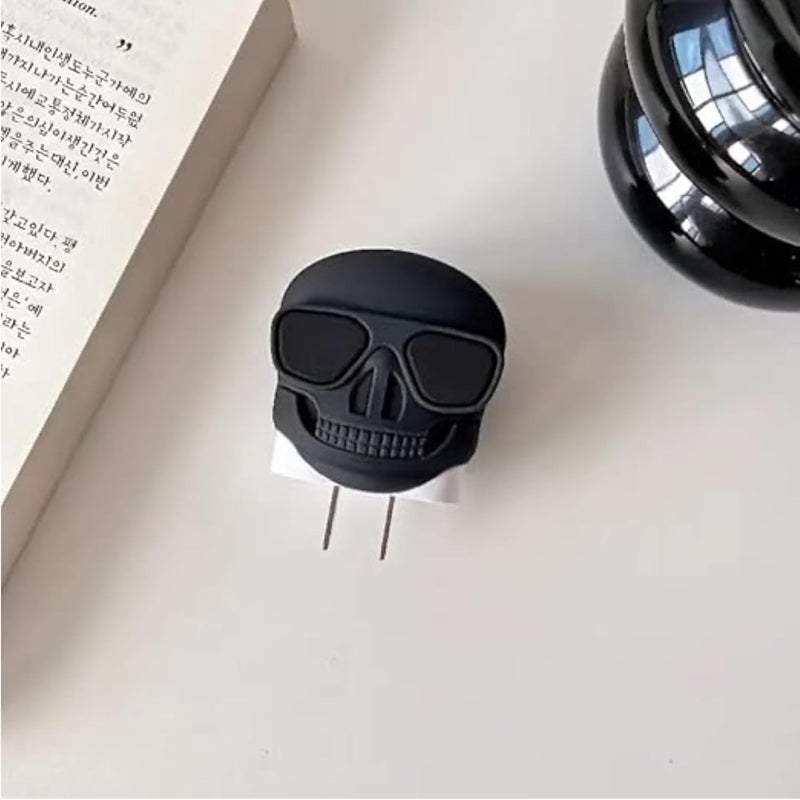 CERLINK Cable Protector with 3D Cute Pattern for iPhone Charger only 18W & 20W, Data Charging Cable Wire Saver Protective Cable Cover Full Protection Cable Sleeve (Skull) - Image 2