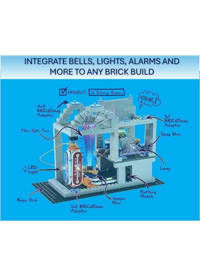 Snap Circuits Snap Circuits BRIC: Structures | Brick & Electronics Exploration Kit | Over 20 Stem & Brick Projects | Full Color Project Manual | 20 Parts | 75 BRIC-2-Snap Adapters | 140+ BRICs  - Image 2