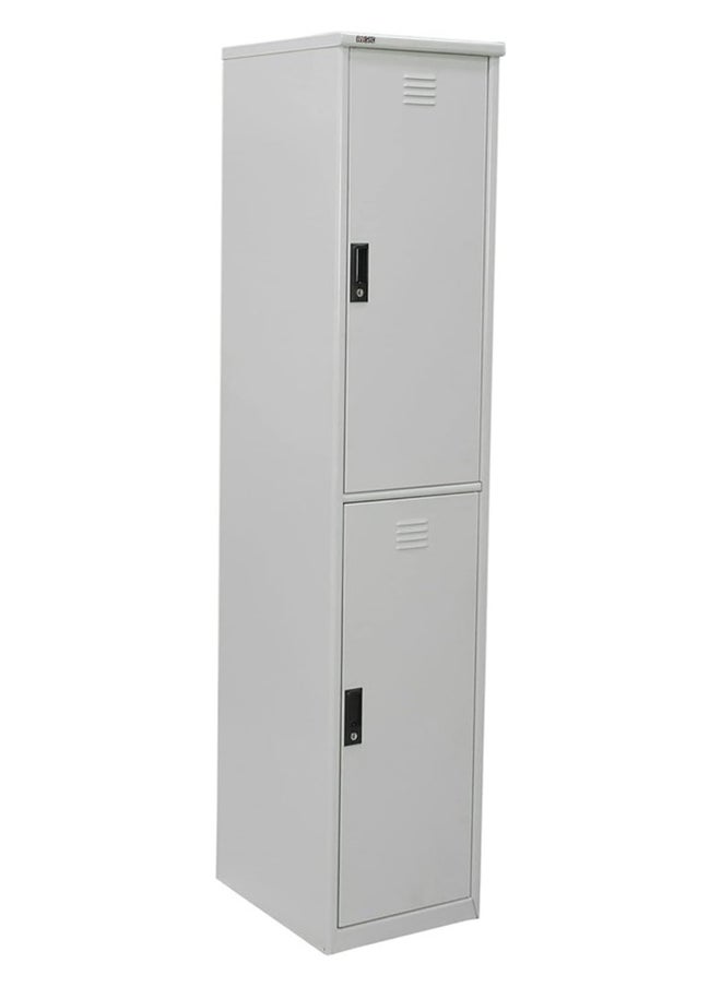 RIGID خزانة فولاذية منحنية ذات بابين باللون الرمادي 180x38x46.5 سم  - Image 3