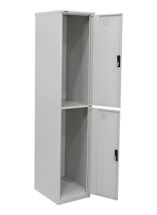 RIGID خزانة فولاذية منحنية ذات بابين باللون الرمادي 180x38x46.5 سم  - Image 4