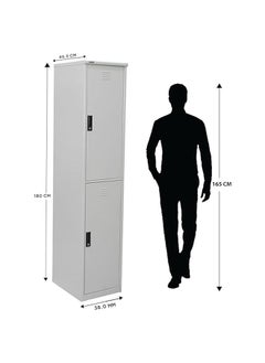 RIGID Steel Curved 2 Doors Locker Grey 180x38x46.5cm  - Image 2