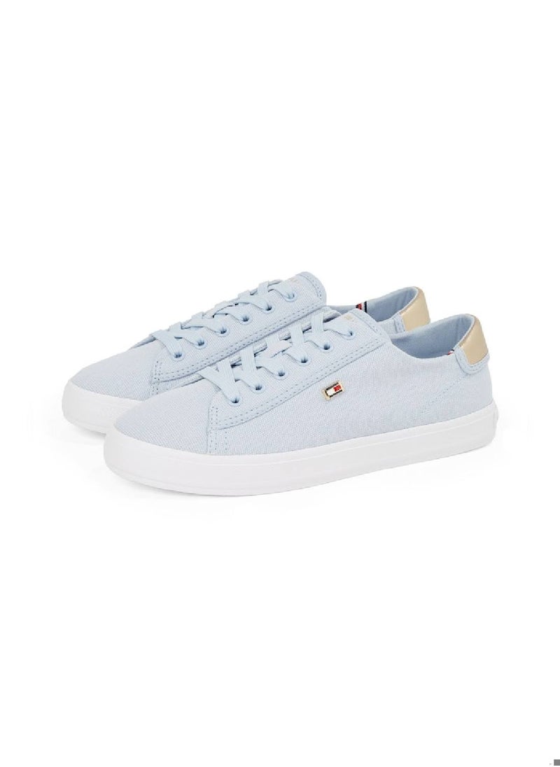 TOMMY HILFIGER Women's Canvas Metallic Heel Sneakers - Cotton, Blue  - Image 2