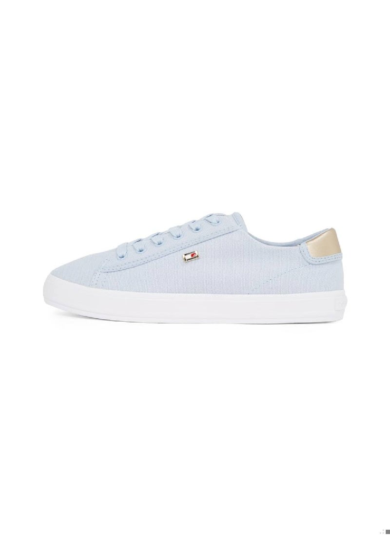 TOMMY HILFIGER Women's Canvas Metallic Heel Sneakers - Cotton, Blue  - Image 5