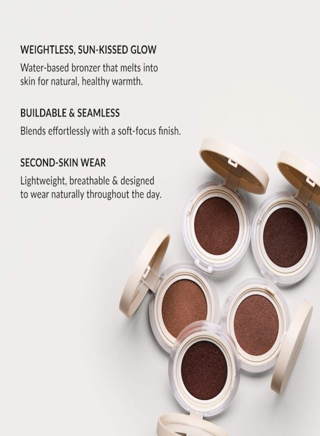 REFY Water Bronzer Liquid Cushion with Ceramides Sol - Medium Golden Bronze With Warm Tones, Hydrating Buildable Glow, Dewy Finish, 0.42 oz / 12g - Image 5