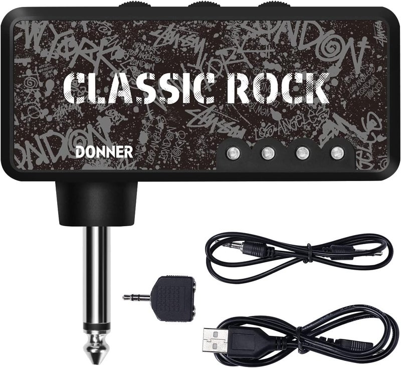Donner Guitar Headphone Amp Classic Rock Pocket Mini Guitar Headphone Amplifier with USB Rechargeable Battery - Image 1