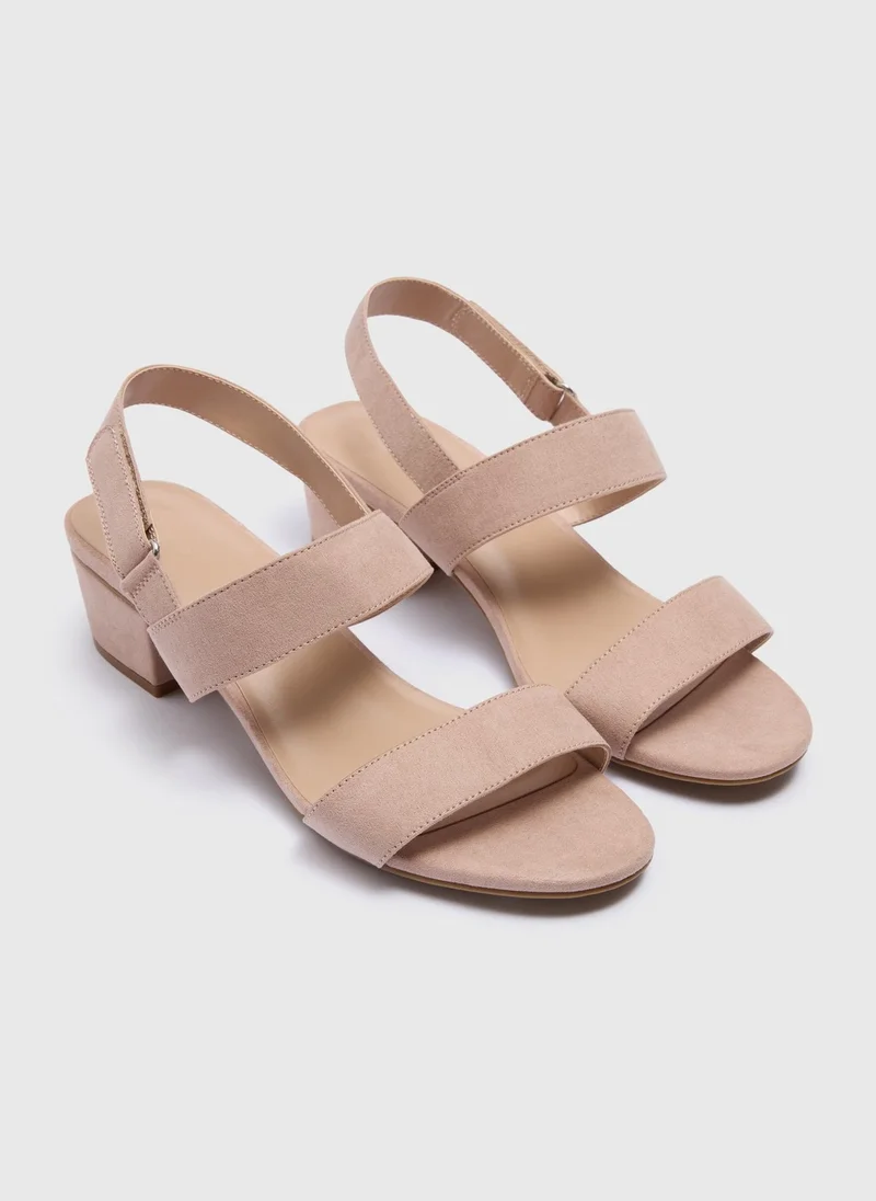 Matalan Nude Wide Fit Block Heels