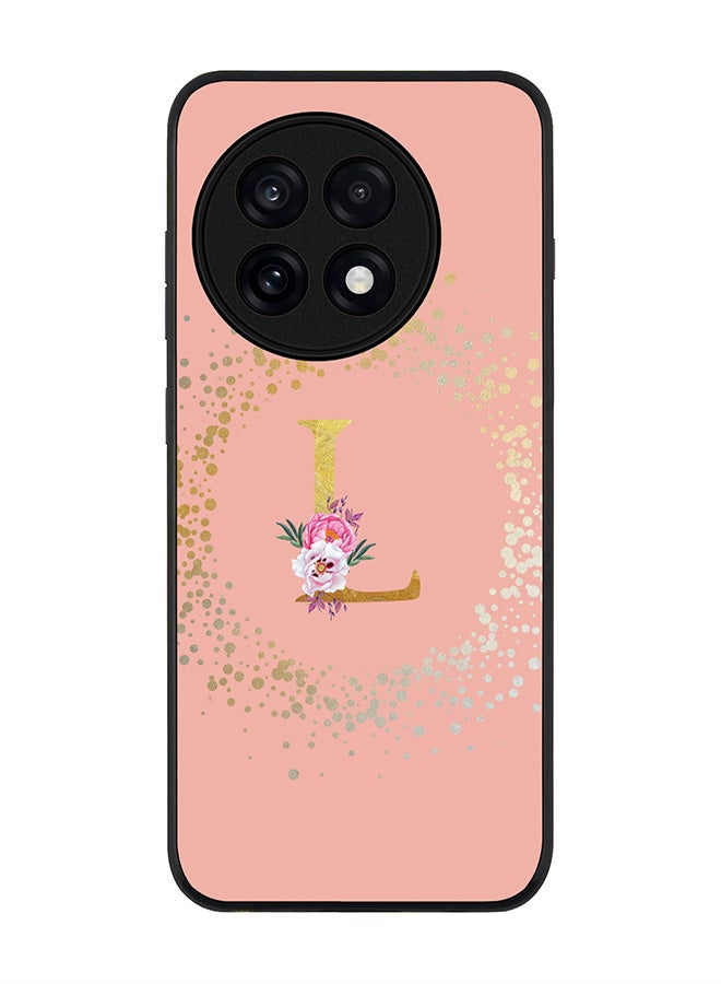 Stylizedd For OnePlus 13R / Ace 5 Pro Case,Slim fit Camera Protection, Shockproof Thin Phone cover  - Custom Monogram Floral - L  (Rose Pink )