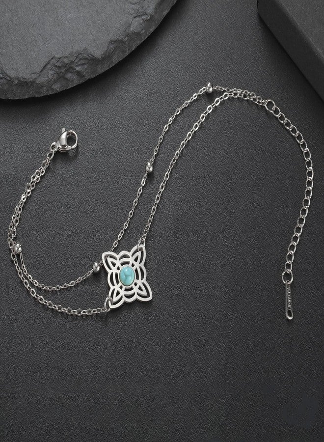 VASSAGO Witches Knot Bracelet Stainless Steel Magic Knot Bracelet Layered Celtic Knot Charm Bracelet for Women Wiccan Symbol Jewelry - Image 3
