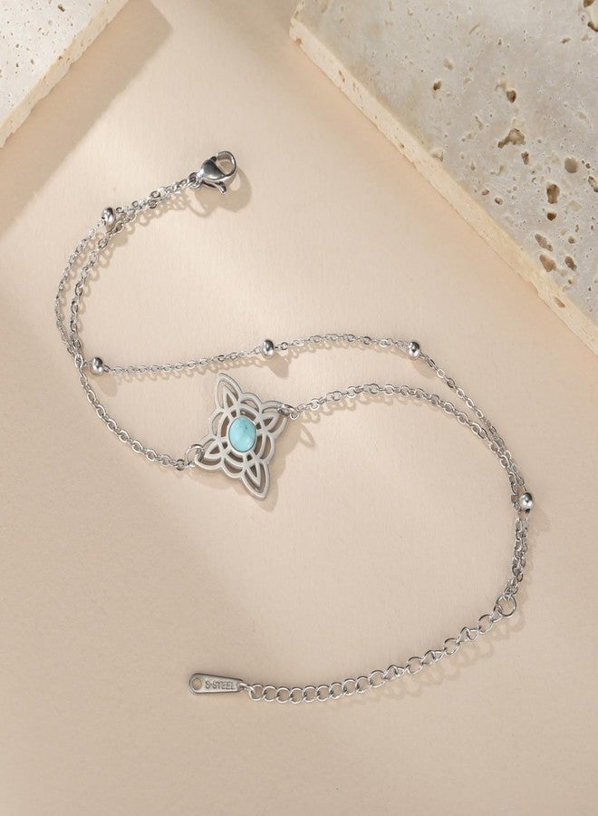 VASSAGO Witches Knot Bracelet Stainless Steel Magic Knot Bracelet Layered Celtic Knot Charm Bracelet for Women Wiccan Symbol Jewelry - Image 4