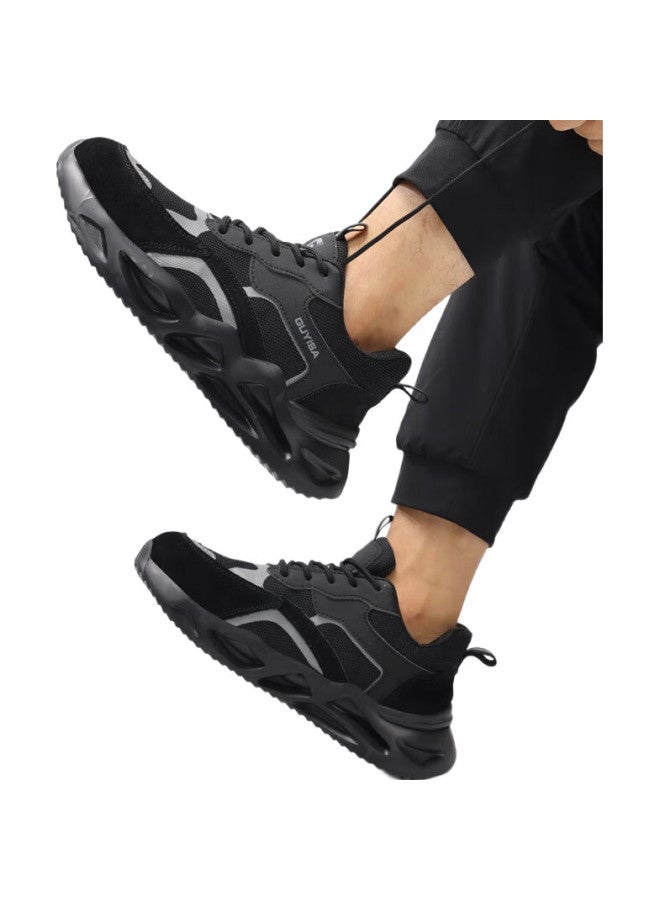 WELDON Shield Men'S Breathable Anti-Smashing Steel Toe Anti-Stabbing Super Lightweight Comfortable Work Safety Shoes 3157Bk 44 - Image 1