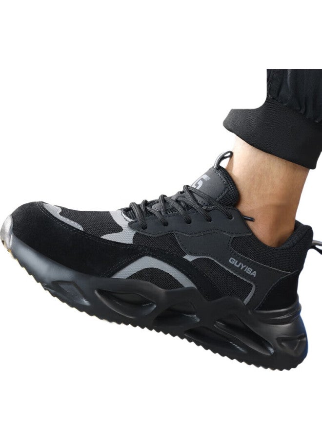 WELDON Shield Men'S Breathable Anti-Smashing Steel Toe Anti-Stabbing Super Lightweight Comfortable Work Safety Shoes 3157Bk 44 - Image 2