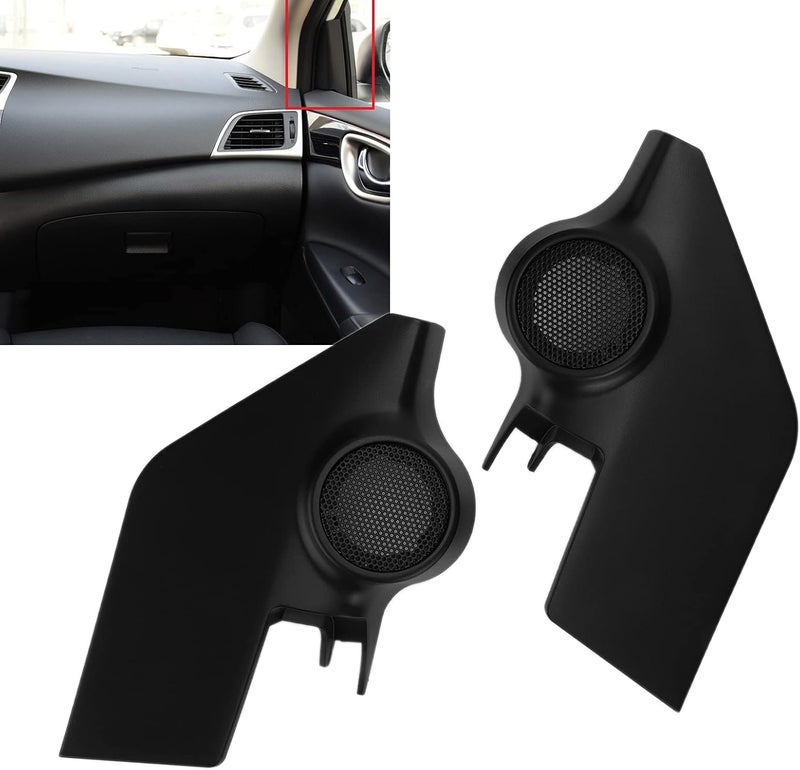 klarako Tweeter Speaker Cover ABS Car Stereo Sound System Protector Replacement for Sylphy 2012?2018? (Pack of 2, Black) - Image 4