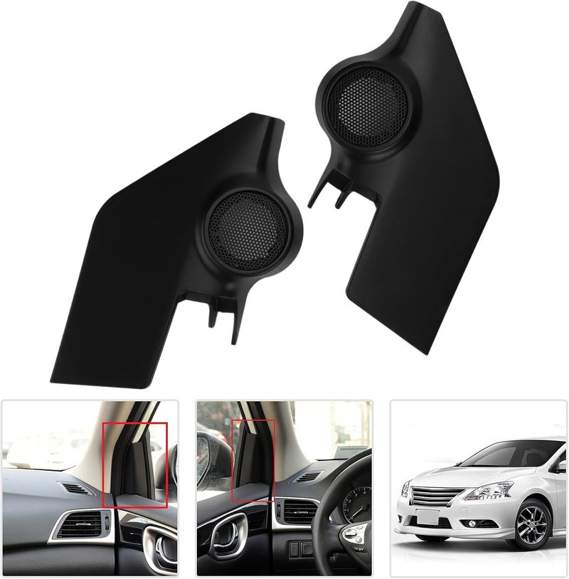 klarako Tweeter Speaker Cover ABS Car Stereo Sound System Protector Replacement for Sylphy 2012?2018? (Pack of 2, Black) - Image 3