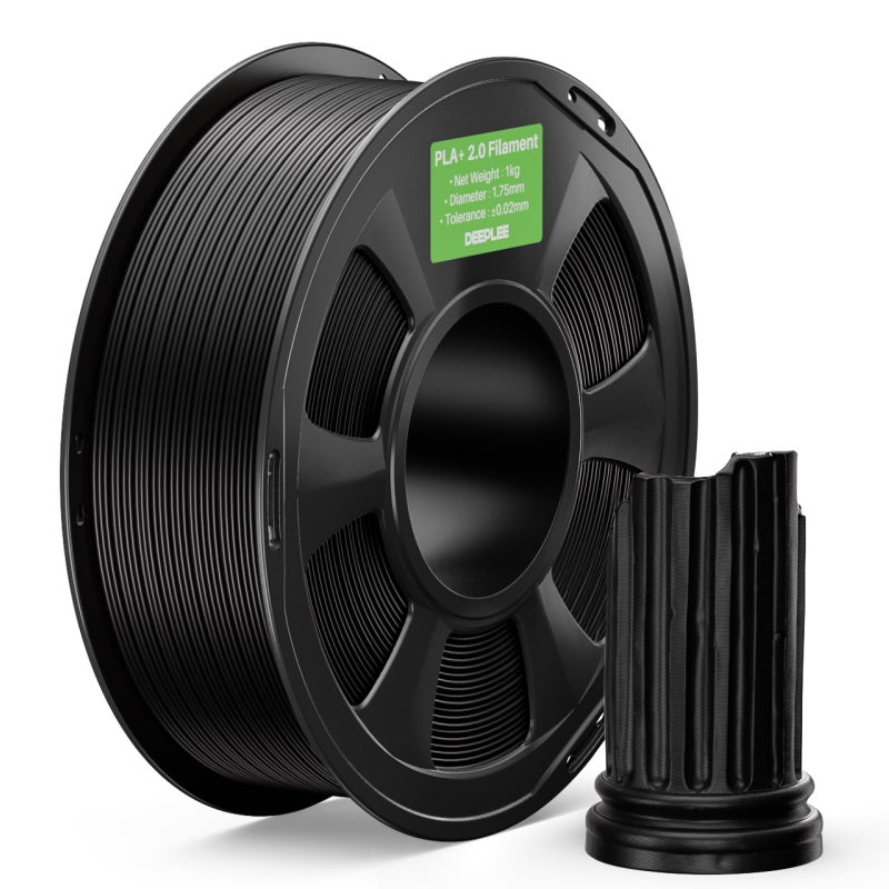 DEEPLEE PLA+ 2.0 Filament 1.75mm, Stronger Toughness 3D Printer Filament, Black 1KG, Upgrade PLA Plus 3D Printer Filament, High Speed PLA+ Filament for Most FDM 3D Drucker - Image 1