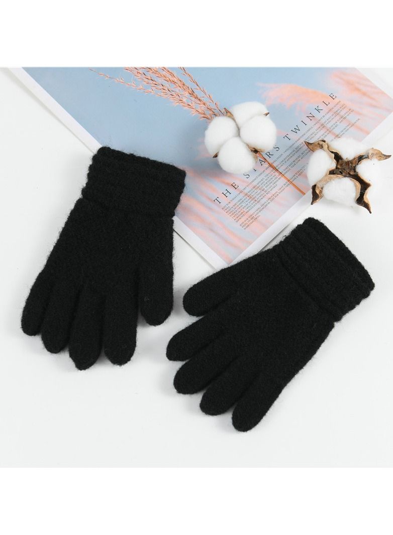 Loquat Suitable For Kids Solid Knit Gloves 