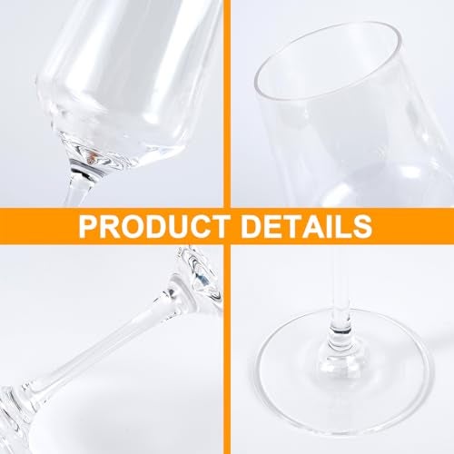KOXIN-KARLU Unbreakable Classic 18 ounce All-Purpose Plastic Stem Wine Glasses Acrylic Glasses, Set of 6 Clear - Image 3