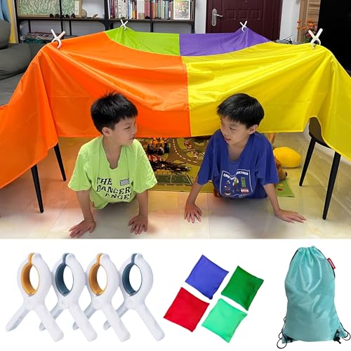 lukidoki Magic Fort Building Kit for Kids with CPC Certification  Large Lightweight Blanket Fort Making kit and Clips  Portable Playhouse Play Tent Fort  IndoorOutdoor GirlsBoys Toys Ages 45 6 7 812 - Image 1