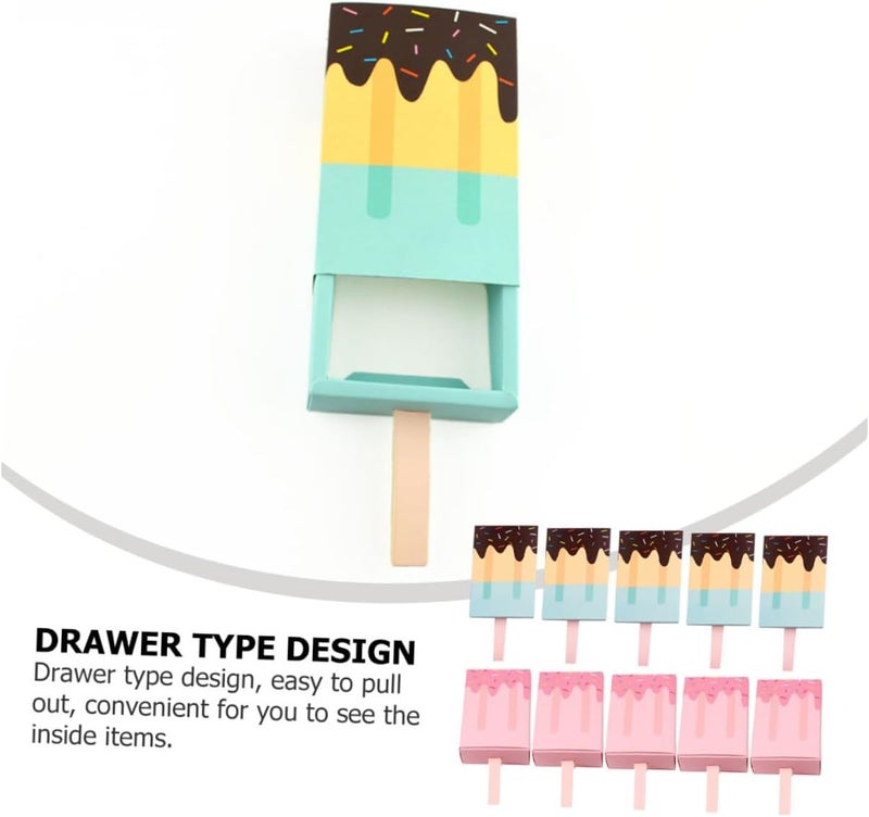 IMIKEYA Ice Cream Candy Boxes Drawer Type 20pcs Set Colorful Wedding Favor Storage Cases for Party Packaging Blue Pink - Image 3