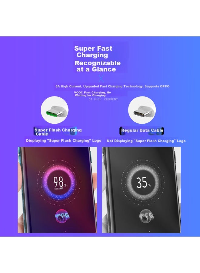 Bkayp كابل شحن فلاش سريع Bkayp Oppo 5A لجهاز R9Splus/R9Splus/R11/R15 Type-C يدعم شحن Vooc فلاش أندرويد - Image 2