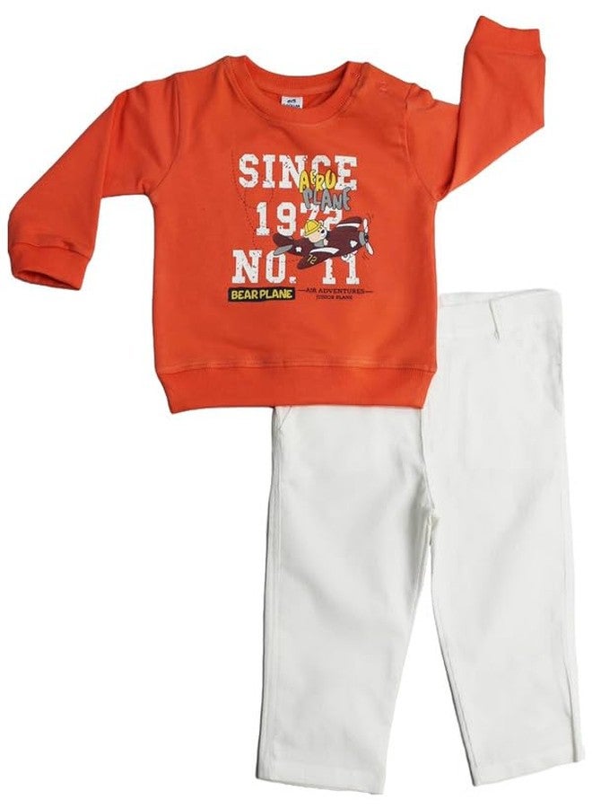 Dollar Junior Tiny Crews Baby Boys Casual T-Shirt Pant Set (KWRN10017_9-12M) Multicolour - Image 1