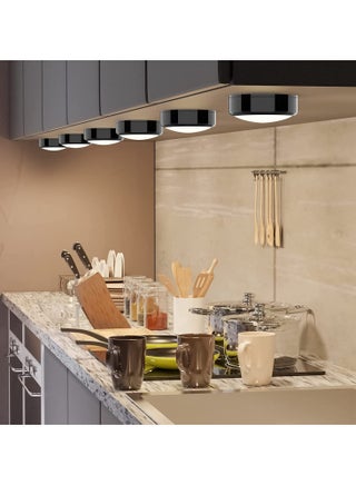 Puck Lights, 16 Colors Changeable LED Push Lights Battery Operated Upgrade Dimmable Under Cabinet Lighting Wireless Under Counter Light with 2 Remote Controls Black - view 3