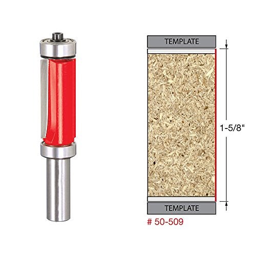 Freud 3/4" Top & Bottom Bearing Flush Trim Router Bit with Tico Hi-Density Carbide for Maximum Performance - Ideal for Pattern Work & Laminate Routing, 3/4" Diameter, 1/2" Shank, 2 Cutters - 50-509 - Image 1