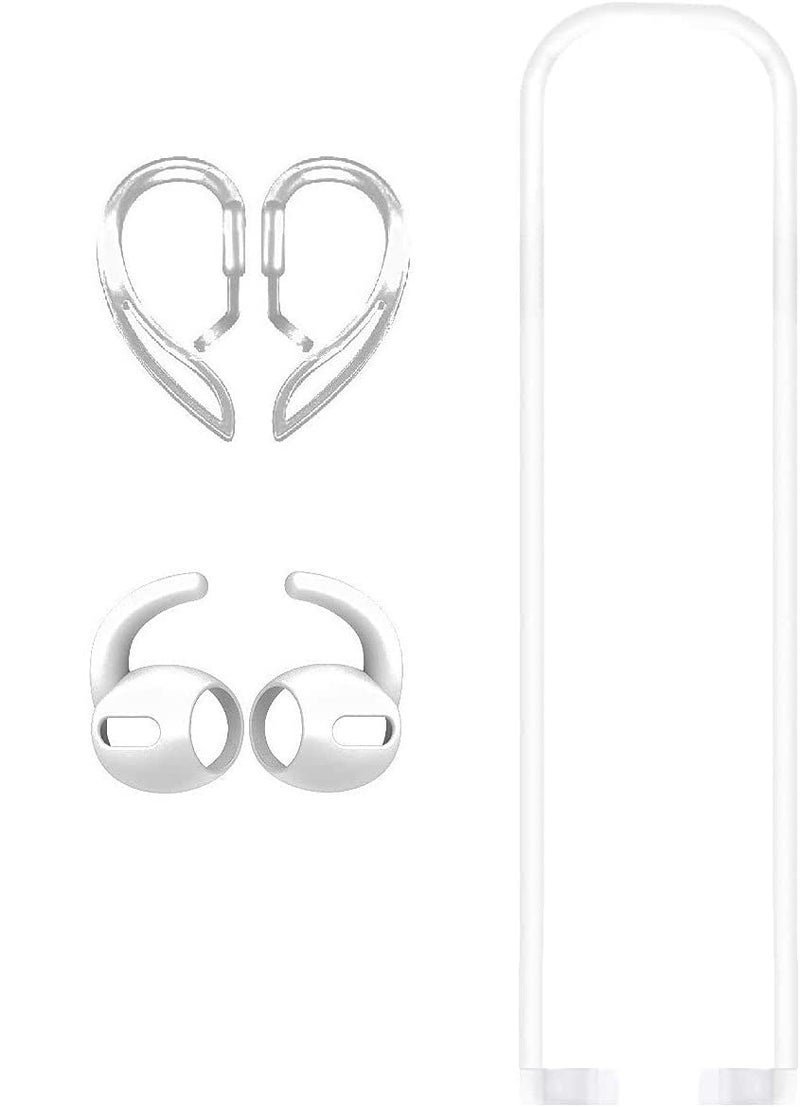 JNSA [Never Lose Your Air Pods Pro] Anti Slip Set, Sport Ear Hook Compatible with Air Pods Pro + Air Pods Pro Earbuds Ear Hooks Cover + Strap Compatible with Air Pods Pro [3in1] (White) - Image 4