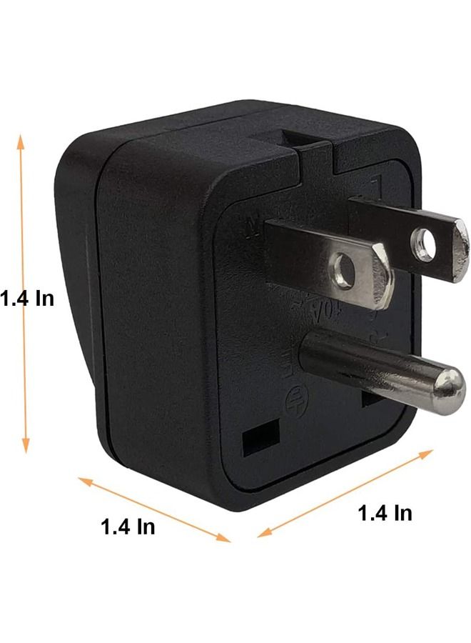 Rock Pow US Travel Plug Adapter EU/UK/AU/in/CN/JP/Asia/Italy/Brazil to USA Type B 3 Prong Grounded USA Wall Plug International Mini Travel Adapter and Converter Wall Outlet Power Charger Converter Black - Image 4
