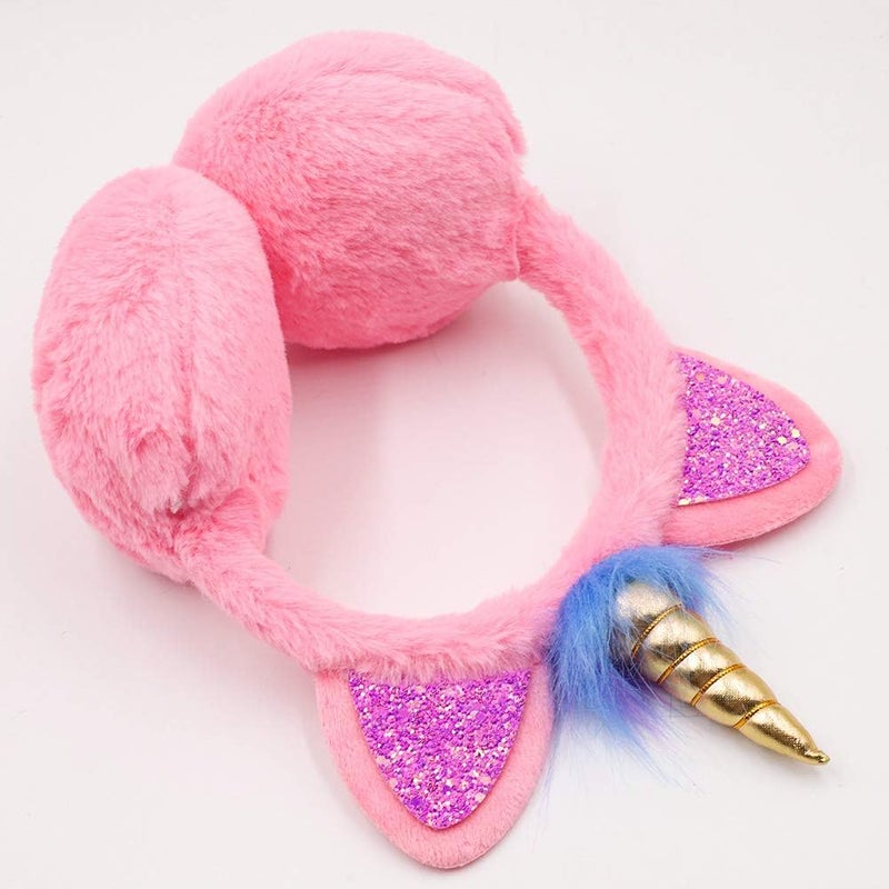 Ztl Unicorn Earmuffs for Girls Kids Women Soft Plush Ear Warmers Winter Ear Muffs - Image 4